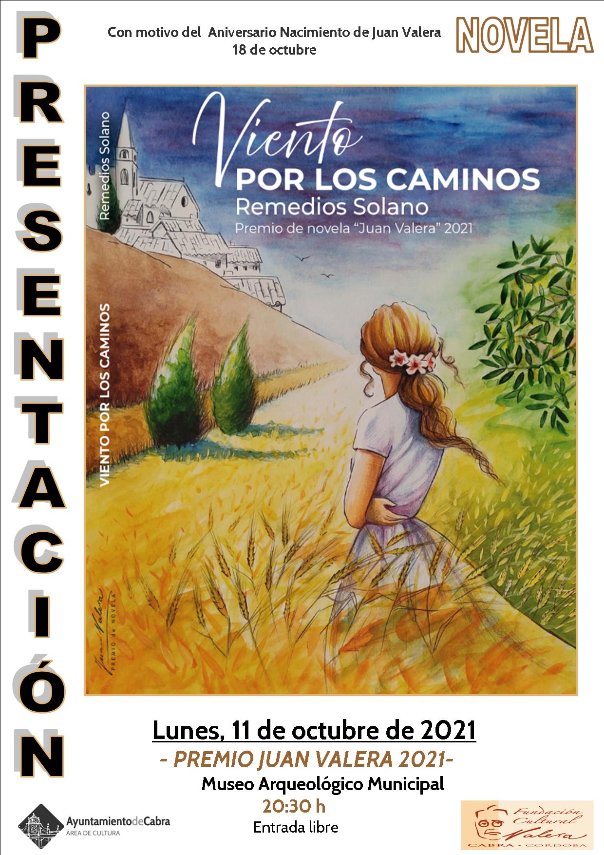 PRESENTACIÓN NOVELA GANADORA DEL PREMIO “JUAN VALERA” 2021 – Ayuntamiento de Cabra