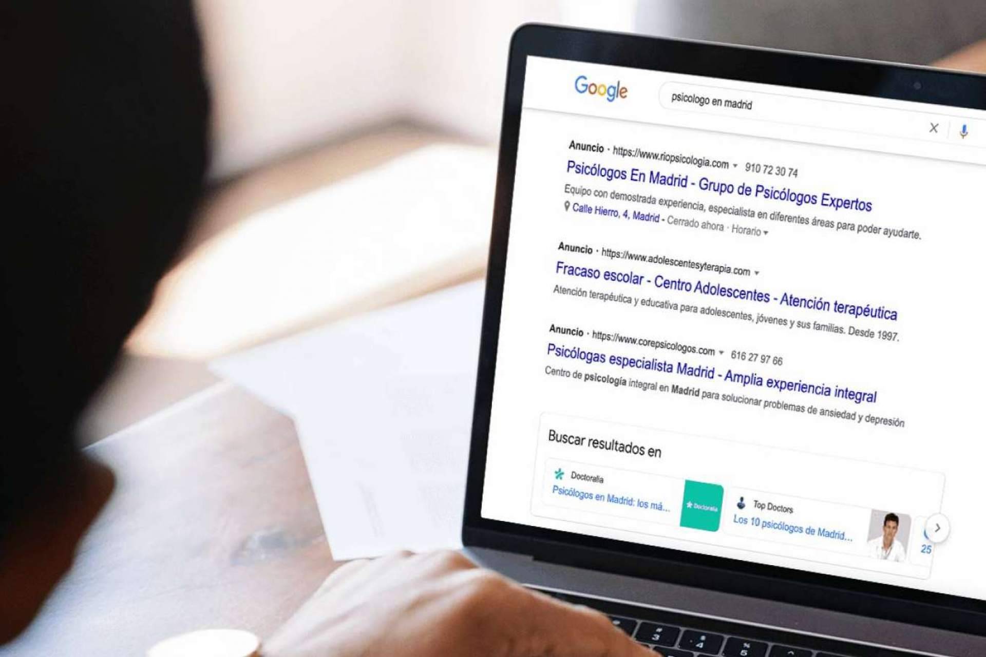 El servicio de Marketing para Psicólogos sirve para la publicidad para psicólogos en Google Ads