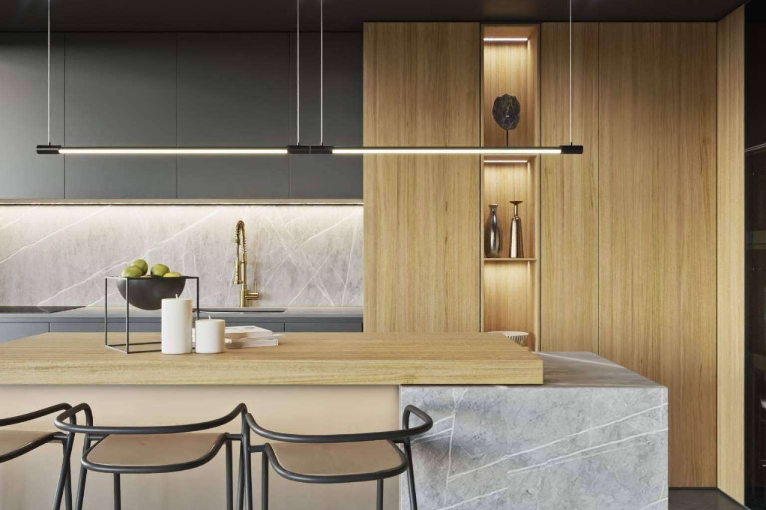 Diseño de cocina abierta con Lautoka Urbana