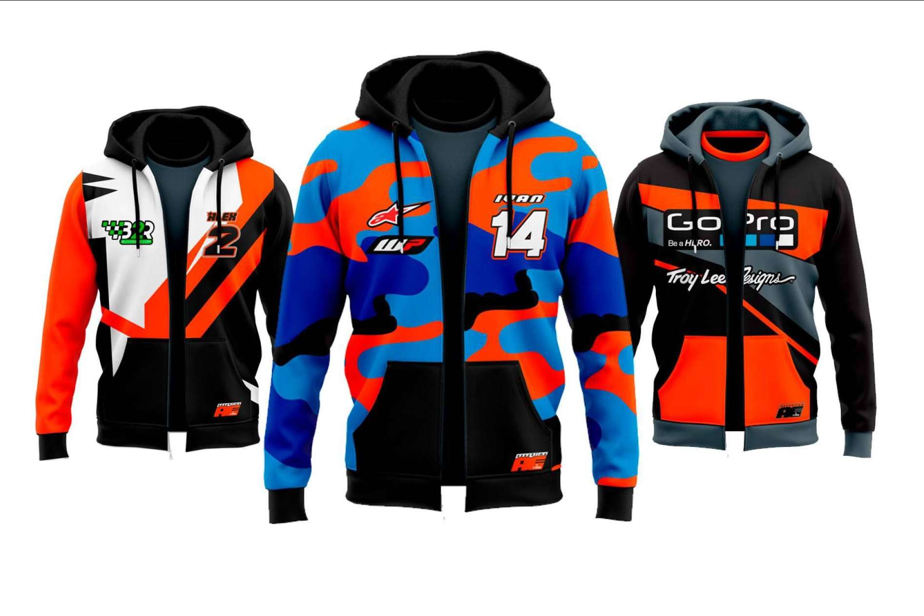 Diseños de sudaderas personalizadas para moto disponibles en ADHESIVOSEMBARRADOS