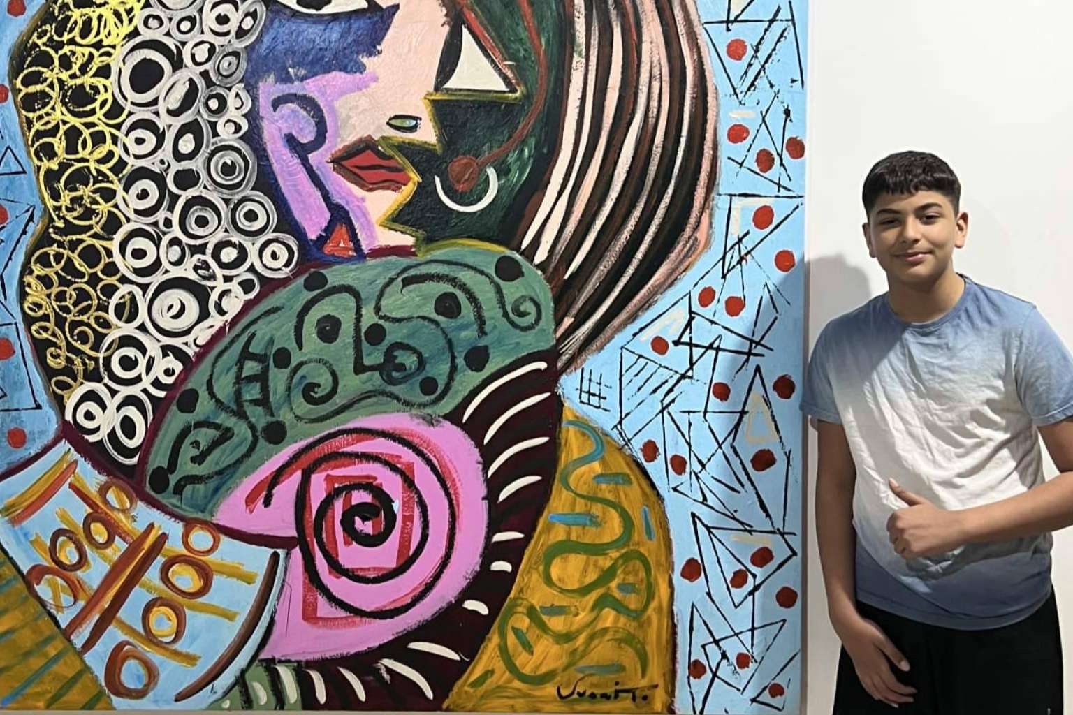Juanito Arte, un joven artista de 13 años que pinta expresionismo abstracto
