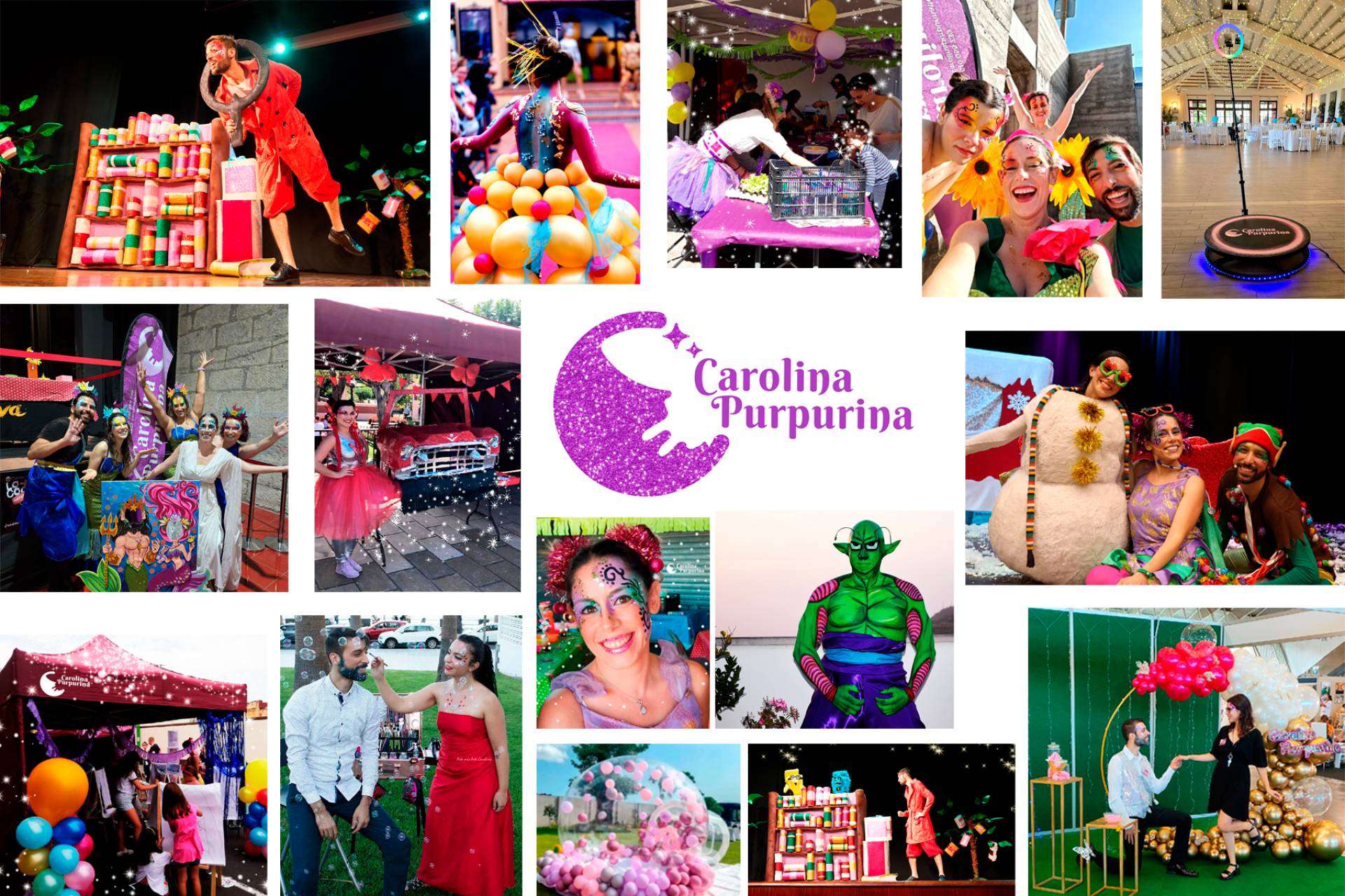 Carolina Purpurina; Más de 10 años creando experiencias únicas con animación, talleres y maquillaje artístico